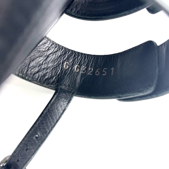 Chanel CC Logo Turnlock Black Leather Platform Heel Sandals 36.5 - Picture 8 of 8